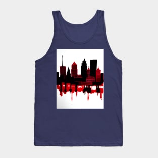 Black and Red Cityscape Tank Top